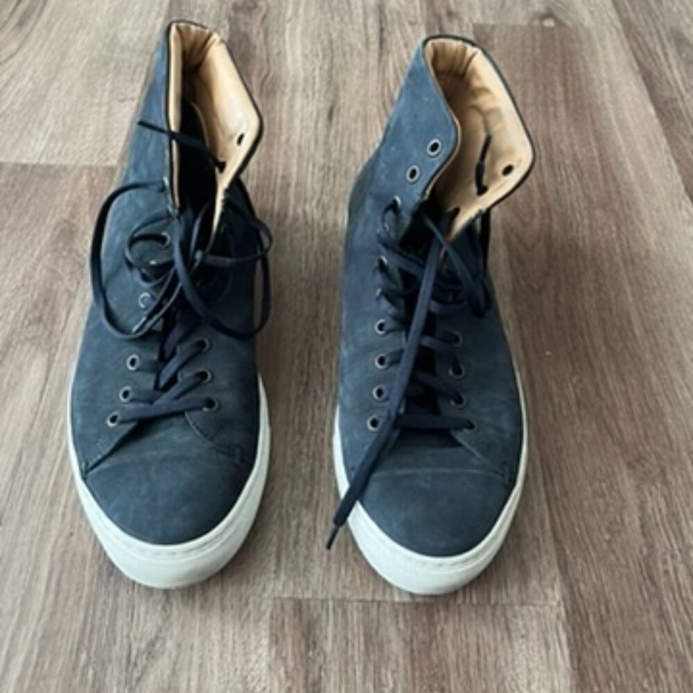 Boemos - Italian Made Suede Hi Top Sneakers - Blue